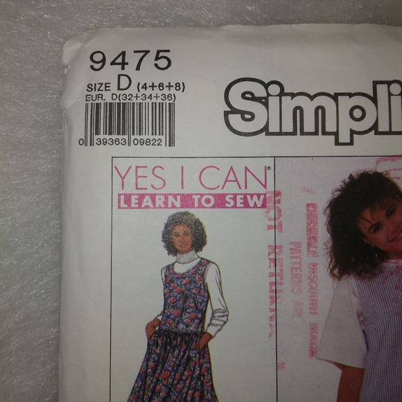 Simplicity 9475 EASY Jumper, learn to Sew Size 4-6-8 - Picture 2 of 5